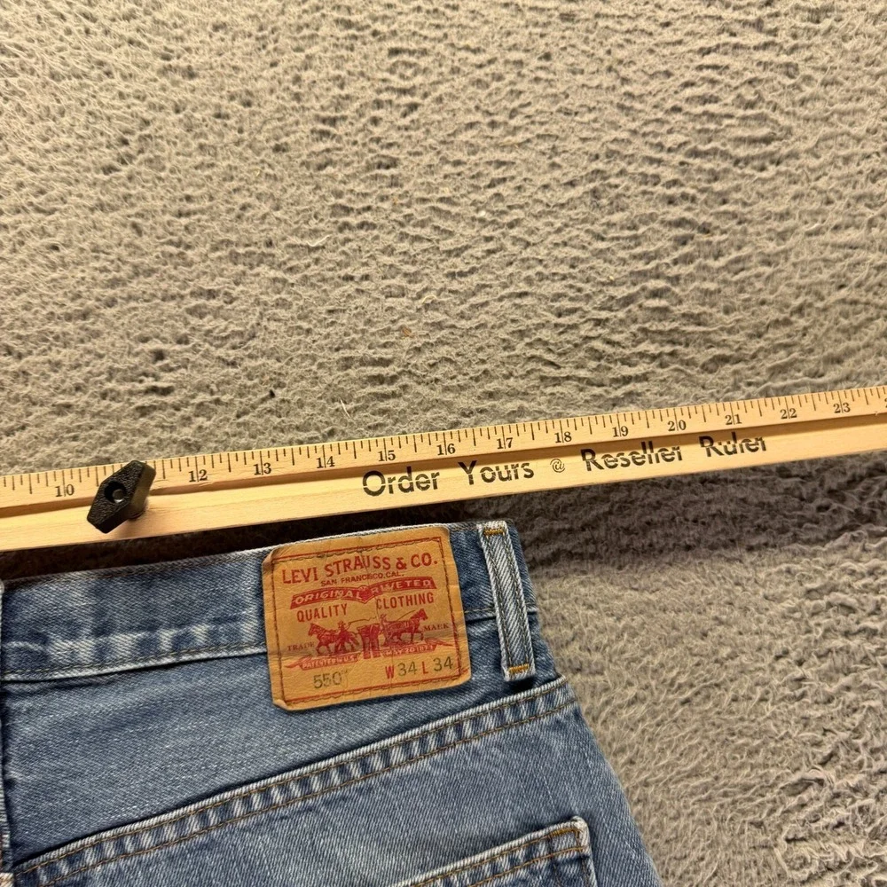 Vintage Levi's 550 Jeans Mens 34x34 Blue Cotton Denim Straight Relaxed Workwear